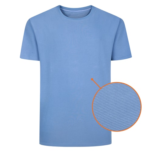 Bigdude T-Shirt mit strukturierten Streifen, heller Denim