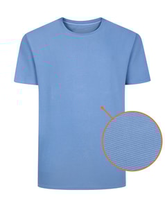 Bigdude T-Shirt mit strukturierten Streifen, heller Denim