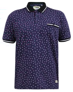 D555 Rover All Over Melonendruck-Poloshirt Dunkelblau