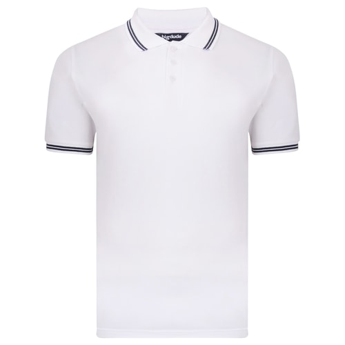 Bigdude Piqué Poloshirt Weiß