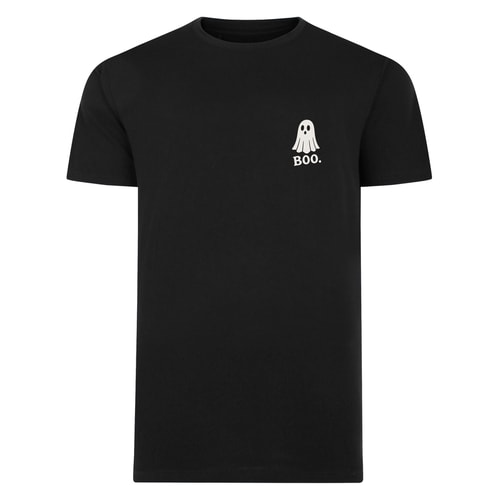 Bigdude Halloween Geister-Print T-Shirt Schwarz