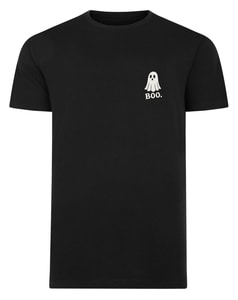 Bigdude Halloween Geister-Print T-Shirt Schwarz