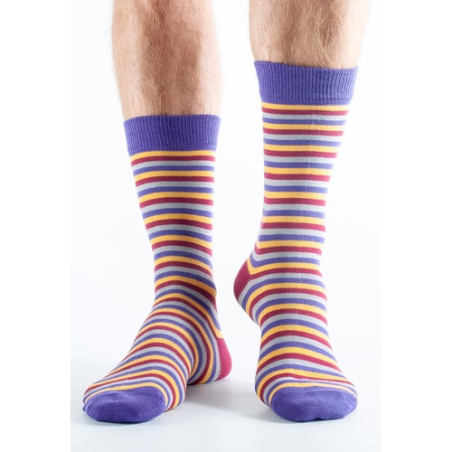 Doris and Dude gestreifte Socken lila