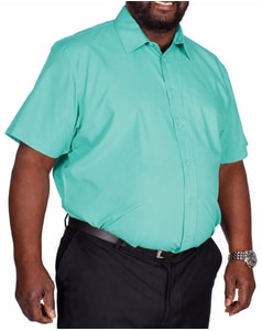 Bigdude Kurzarm Popeline-Hemd Grün