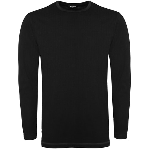 Bigdude Langarm Thermo T-Shirt Schwarz Tall Fit 