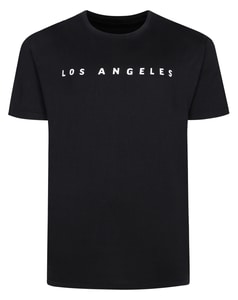 Bigdude LA Print T-Shirt Schwarz/Weiß