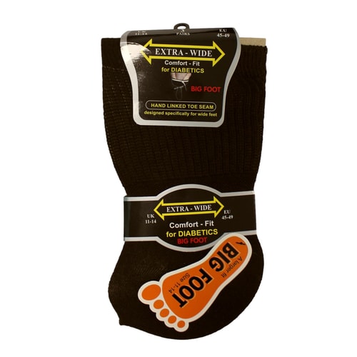 Big Foot Extrabreite Socken für Diabetiker, 3er-Pack