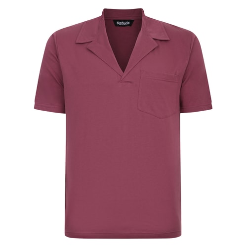Bigdude – Poloshirt mit entspanntem Kragen, Dusty Mauve Tall