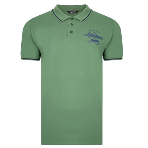 Bigdude Adventure Weekend Print Poloshirt Grün