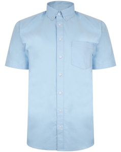 Bigdude Oxford Kurzarmhemd Hellblau