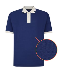 Bigdude Poloshirt mit strukturierter Oberfläche, Mitternachtsblau, Größe L