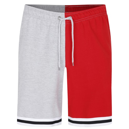 Bigdude Spliced Loopback Shorts Graumeliert/Rot