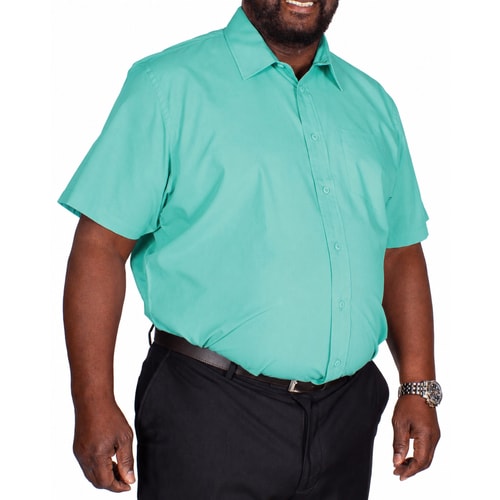 Bigdude Kurzarm Popeline-Hemd Grün Tall Fit 