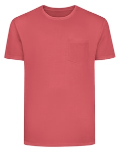 Bigdude Stückgefärbtes T-Shirt Pastellrot