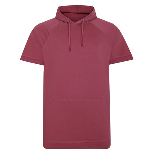 Bigdude Raglan-Kapuzenpullover mit offenem Rand, Mauve