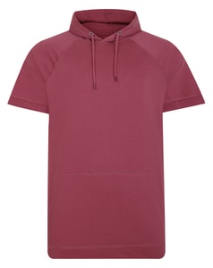Bigdude Raglan-Kapuzenpullover mit offenem Rand, Mauve