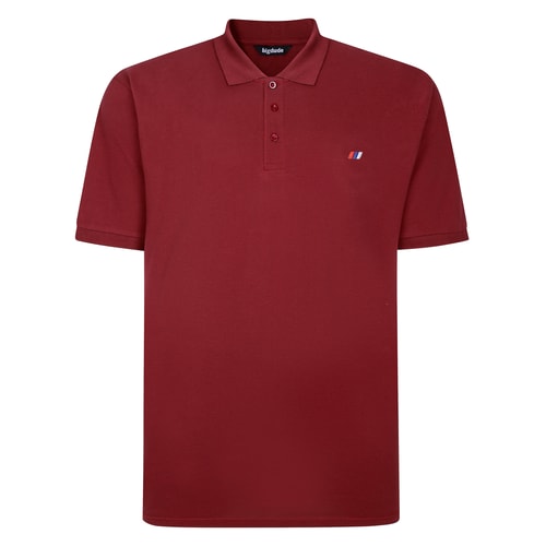 Bigdude Poloshirt mit gesticktem Logo, bordeauxrot