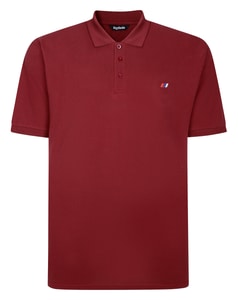 Bigdude Poloshirt mit gesticktem Logo, bordeauxrot
