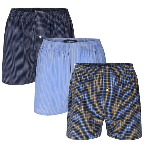 Bigdude 3er-Pack gewebte Boxershorts Marineblau