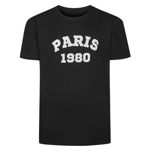 Bigdude Paris 1980 Filz-T-Shirt Schwarz