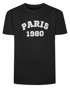 Bigdude Paris 1980 Filz-T-Shirt Schwarz