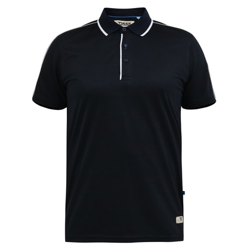 D555 Sussex Jersey-Poloshirt mit Paspelierung Marineblau