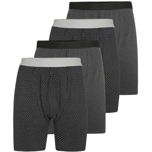 Bigdude 4er-Pack Boxershorts Anthrazit