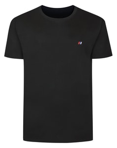 Bigdude T-Shirt mit gesticktem Logo, Schwarz, Größe Tall