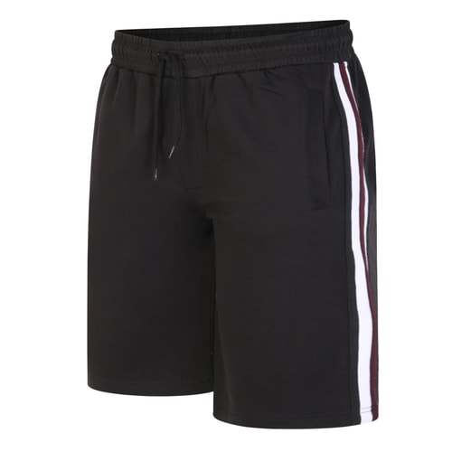 Bigdude Jogger-Shorts mit seitlichem Klebeband, Schwarz