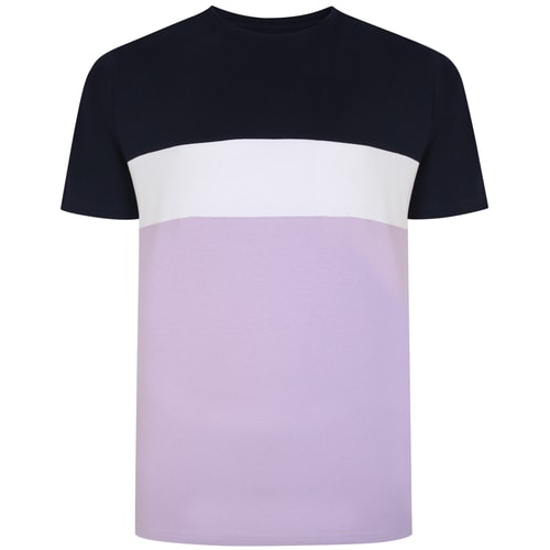 Bigdude Striped Cut And Sew T-Shirt Flieder