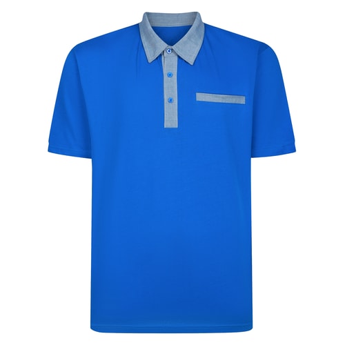 Bigdude Contrast Jersey Poloshirt Königsblau