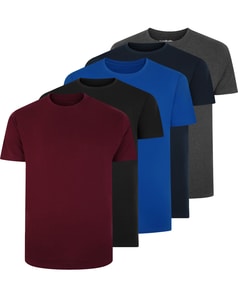 Bigdude – 5er-Pack schlichte T-Shirts, mehrfarbig