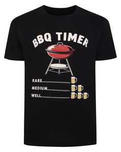 Bigdude T-Shirt mit BBQ-Timer-Aufdruck, Schwarz