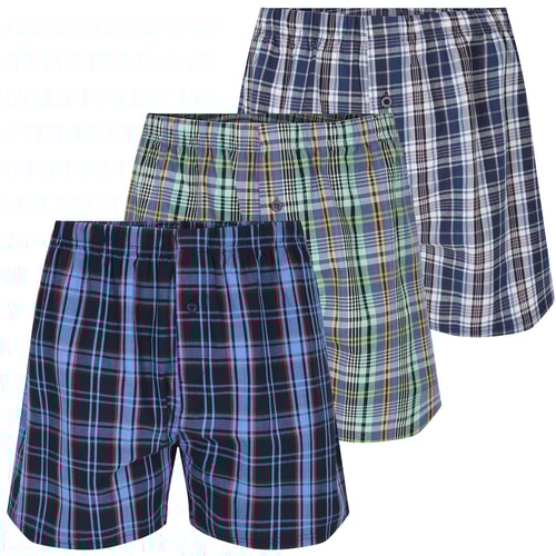 Bigdude – Gewebte Boxershorts im 3er-Pack, gemischt