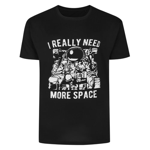 Bigdude Astronaut Print T-Shirt Schwarz
