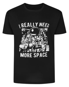 Bigdude Astronaut Print T-Shirt Schwarz