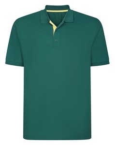 Bigdude Poloshirt mit Kontrastknopfleiste, Türkis, Größe L