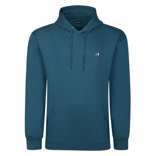 Bigdude Schlichter Hoodie mit Logo, Petrol, lang