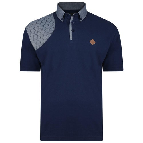 KAM Poloshirt mit Wabenmuster Marineblau