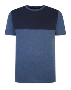 Bigdude Cut & Sew 2 Tone T-Shirt Denim Melange/Navy