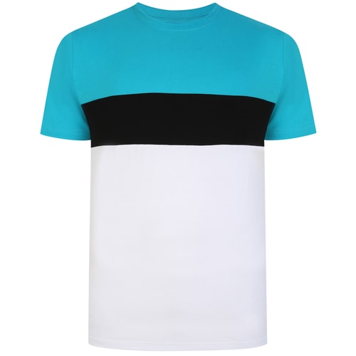 Bigdude Gestreiftes Schnitt- und Näh-T-Shirt Weiß