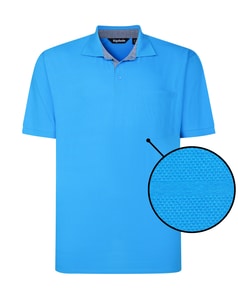 Bigdude gestreiftes, strukturiertes Poloshirt, Hellblau