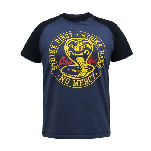 D555 Steeple Offizielles Cobra Kai bedrucktes T-Shirt Denim Marl/Navy