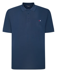 Bigdude Poloshirt mit gesticktem Logo, Marineblau