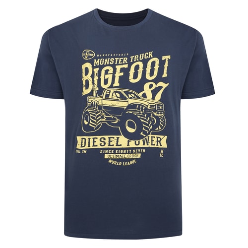 Bigdude – T-Shirt mit Monster-Truck-Print, Marineblau