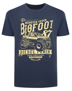 Bigdude – T-Shirt mit Monster-Truck-Print, Marineblau