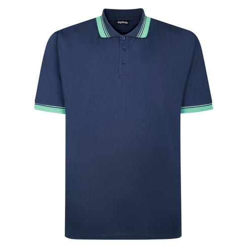 Bigdude Ombre Polo mit Kragenspitzen, Mitternachtsblau