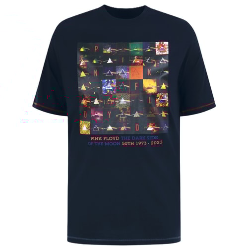 D555 Otto Offizielles Pink Floyd 50. Jubiläums-T-Shirt mit Aufdruck, Dunkelblau