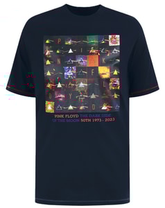 D555 Otto Offizielles Pink Floyd 50. Jubiläums-T-Shirt mit Aufdruck, Dunkelblau