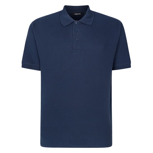 Bigdude Leichtes strukturiertes Poloshirt Marineblau